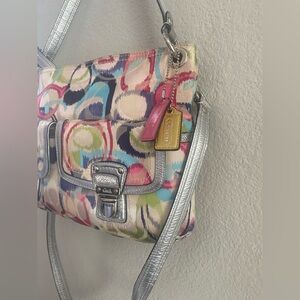 Coach Multi Colored Silver Shoulder Bag bag